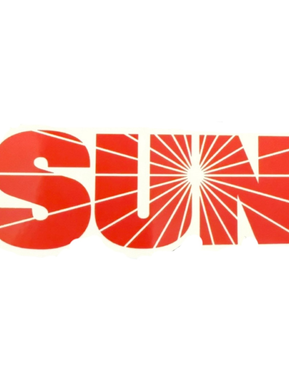 SUN Streetwear Logo Sticker Red Sunburst Graphic Skate Surf Fashion Decal